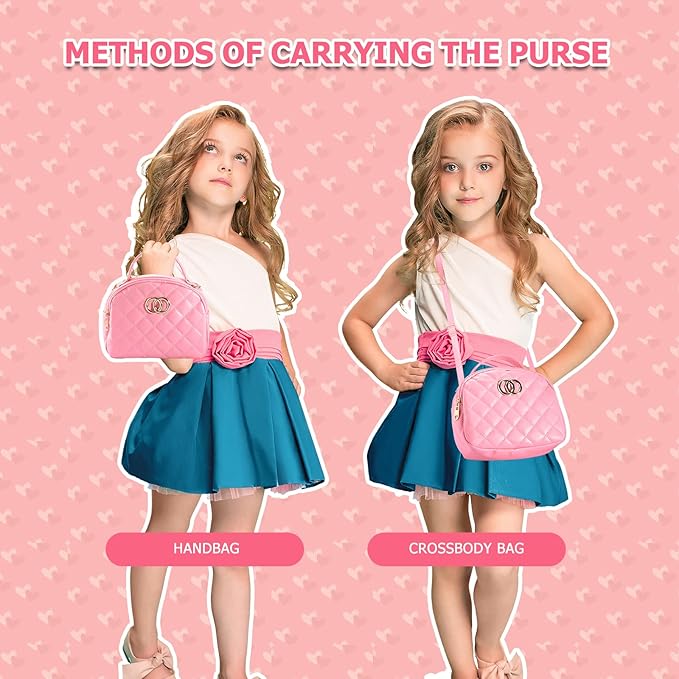 Little Girl Purse with Pretend Makeup Kit, Toddler Purses with Accessories, Kids Play Make up Toy with Handbags, Pink Princess Kit Gifts Toddler Girls Toys for 3 3-5 4-6 3 4 5 6 7 8 Year Old