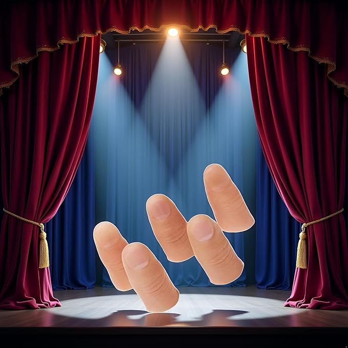 Xinjincang 5Pcs/Set Complexion Magic Trick Fingers Fake Thumb Tips Stage Show Prop Prank Magic Kits and Accessories Novelty and Gag Games, Small