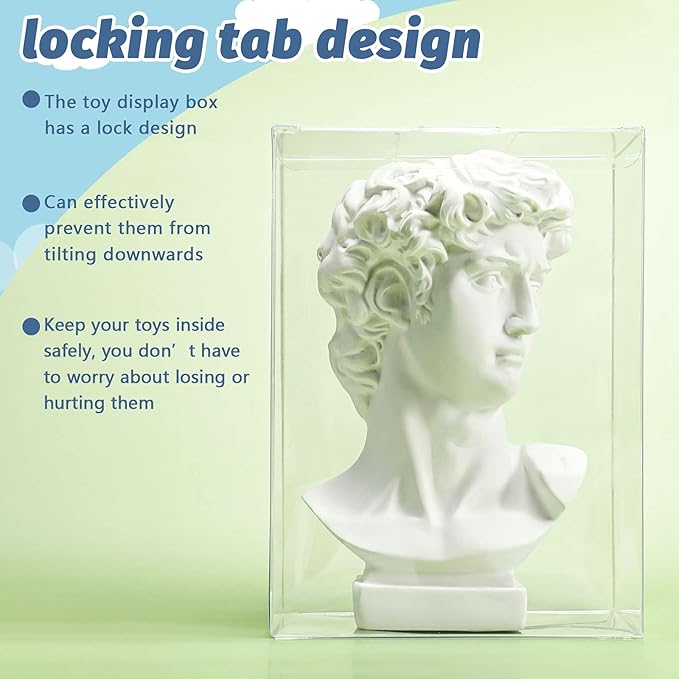 Jetec 30 Pcs Clear Plastic Toy Protector Case 4 Inch Toy Display Vinyl Collectible Figure Display Case Toy Clear Soft Protector Box for Toy Protection