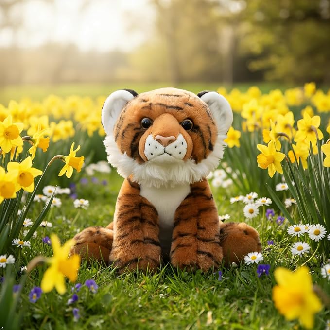 The Petting Zoo Tiger Stuffed Animal, Gifts for Kids, Wild Onez Zoo Animals, Tiger Plush Toy 9 inches (Pack of 2)