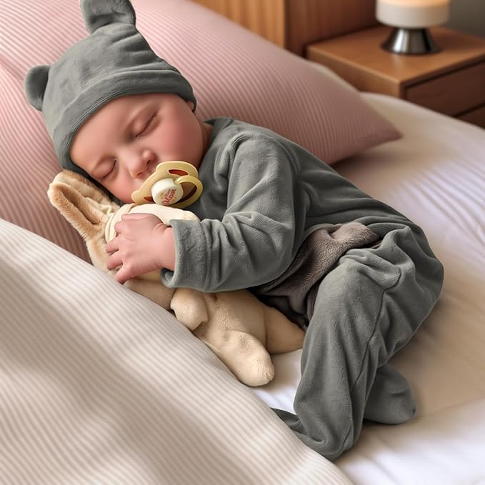 JIZHI Lifelike Reborn Baby Dolls Boy - 17-Inch Soft Body Realistic-Newborn Full Body Vinyl Real Life Baby Dolls with Toy Accessories for Kids Age 3 4 5 6 7 +
