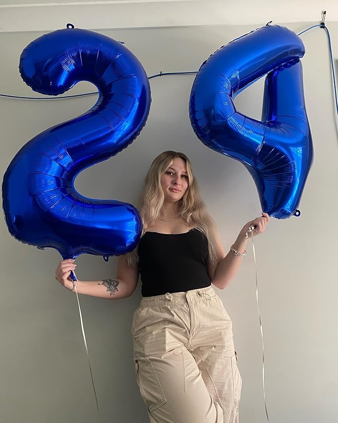 Navy Blue Number 90 Balloon 40 inch, 90 Number Balloons, 90th Navy Blue Birthday Decorations, 90 Year Old Women Men Blue Party Supplies