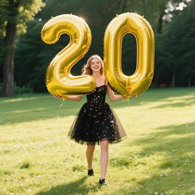 40 Inch Gold Balloon Number 20 Balloon,Jumbo Mylar Foil Helium Balloon for 20 Birthday Digital Balloons for Birthday Party,Wedding Anniversary Party Decorations