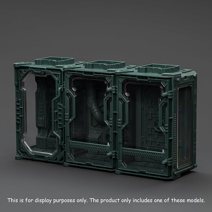 JOYTOY 5'' Display Box,Action Figures Display Case - Individual Soldier Hangar Display Case - Starhunt Green A - Dustproof Collectibles Box Ages 15+