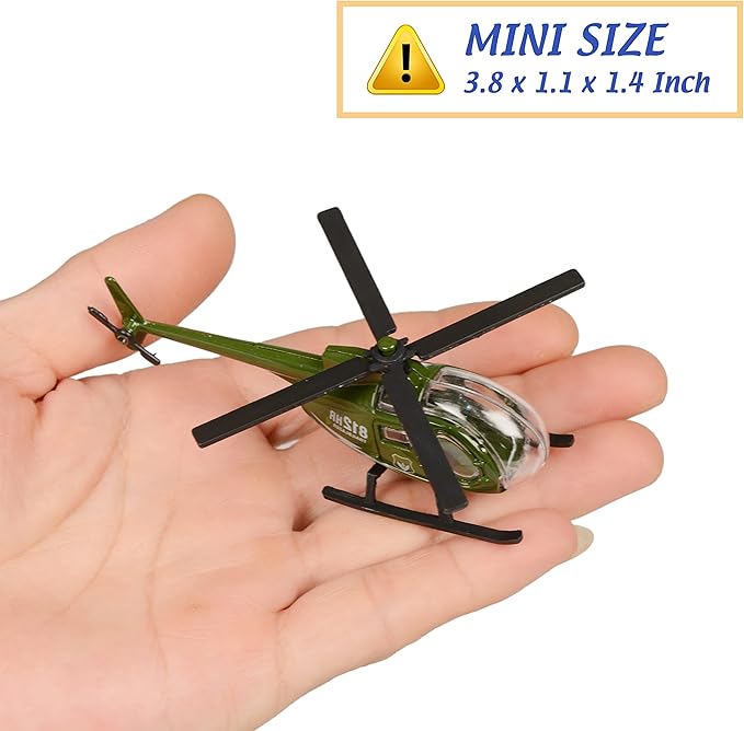 Die-cast Military Vehicles,6 Pack Assorted Alloy Metal Army Vehicle Models Car Toys,Mini Army Toy Tank,Jeep,Panzer,Anti-Air Vehicle,Helicopter Playset for Kids Toddlers Boys