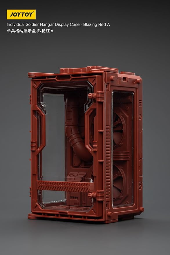 JOYTOY 5'' Display Box,Action Figures Display Case - Individual Soldier Hangar Display Case - Blazing Red A - Dustproof Collectibles Box Ages 15+