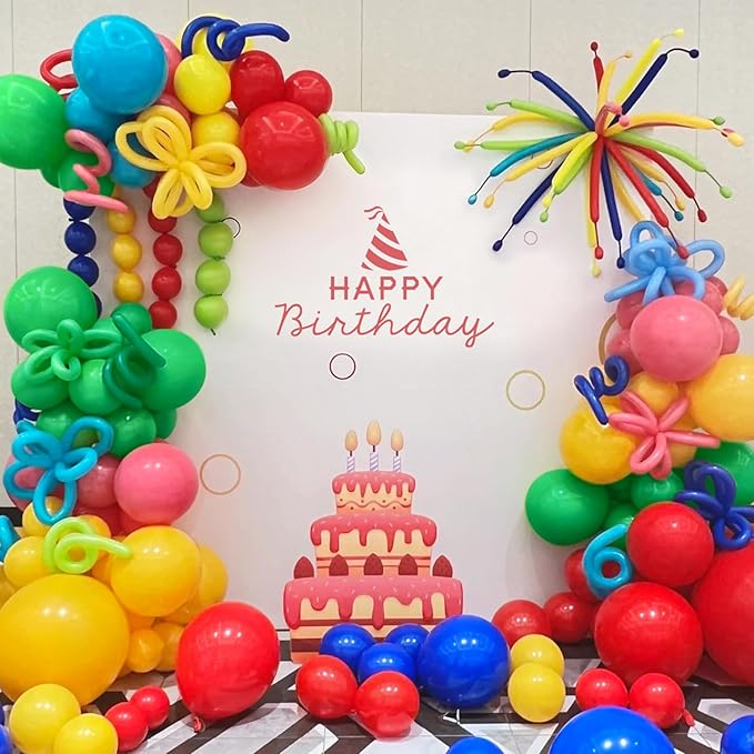 Rainbow Balloon Arch Kit, 155Pcs 18 12 5 inch Colorful Latex Balloons Garland for Birthday Baby Shower Wedding Engagement Anniversary Party Decorations