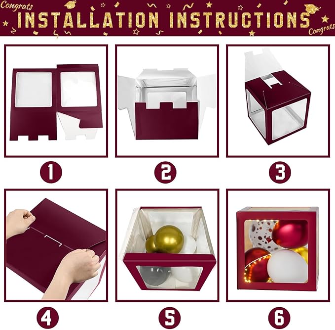 Graduation Decorations Class of 2026 - Maroon and Gold Graduation Decorations - Balloons Boxes with Letters 2026 GRAD So Proud of You, Congrats Grad Party Decorations for Any Grades