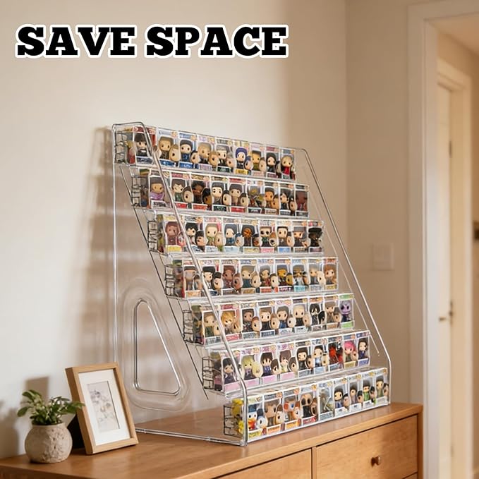 2 Pack 7 Layers Clear Display Shelf for Funko Pop Clear Acrylic Display Case Mini Collectible Toys Display Shelf for Bitty Pop for Miniature Mini Action Storage Compatible with Bitty Pops Funko