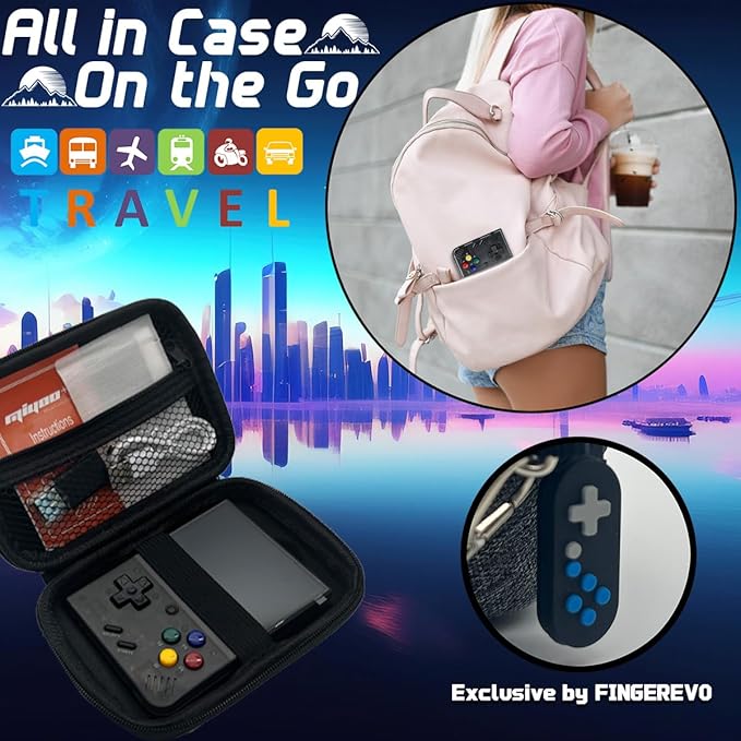 Miyoo Mini Plus Handheld Game Console 3.5-inch 640*480 IPS Screen 3000mAh Miyoo-mini+ with Portable Case Transparent Black