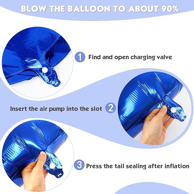 40 Inch Metallic Blue Number 5 Balloon, Giant 5 Number Balloons for 5th Birthday Decorations, Party Supplies for Baby Boy Girl, Metallic Blue Party Decor