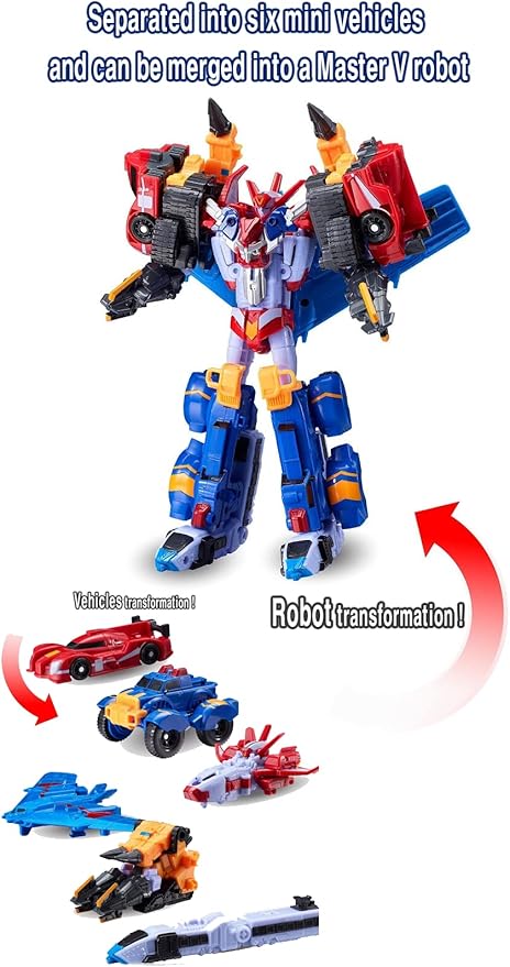 Mini MasterV/Popular Toy / 6 Mini Vehicles can be Separated and Transforming MasterV Robot, MasterV Robot