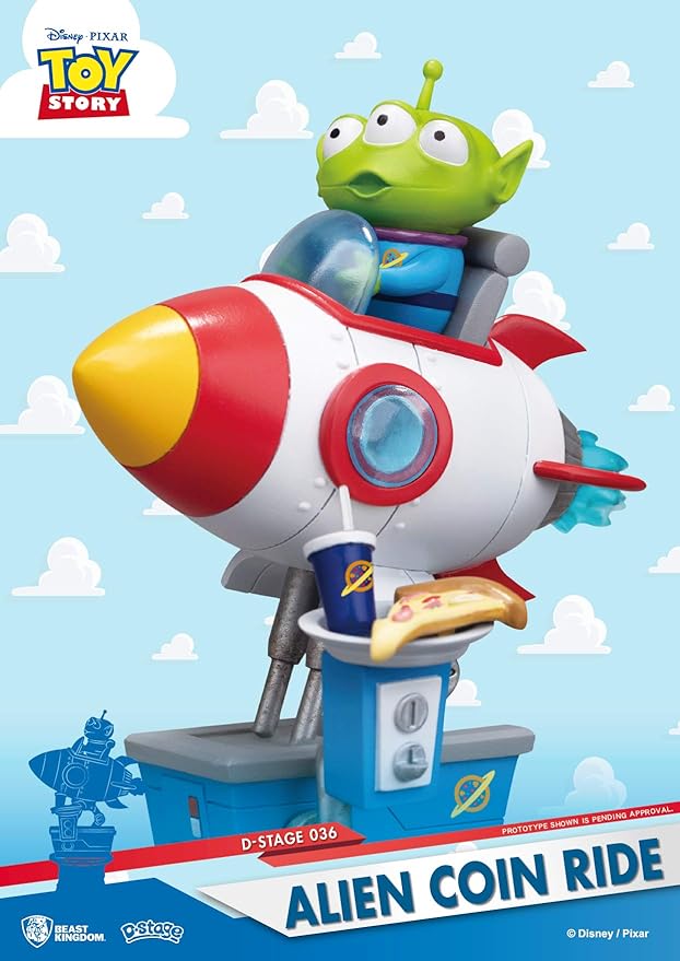 Beast Kingdom Toy Story: Alien Coin Ride Ds-036 D-Stage Series Statue, Multicolor