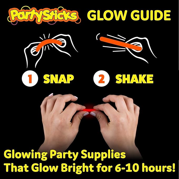 PartySticks Mini Glow Sticks 100 Pack Glow-in-the-Dark Small, for Easter Eggs, 5 Colors, Neon Light Sticks Bulk Party Favors, Easter Basket Stuffer Party Pack, Weddings Classroom Decorations Prizes