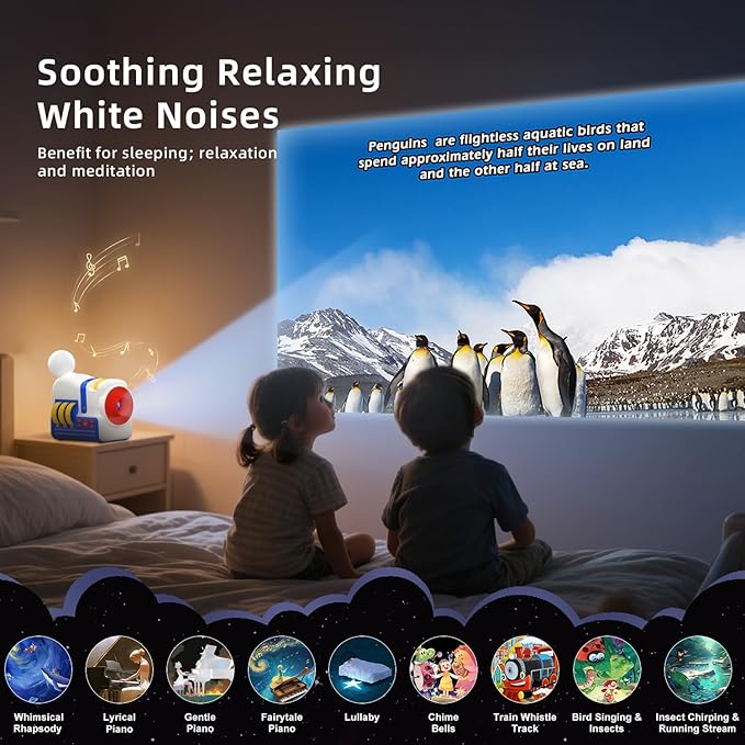 Story Projector for Kids - Educational Storybook Projector,Kids Story Projector with 32 Stories,White Noise & Night Light,Bedtime Story Player,Story Telling Toy for Toddlers Boys Girls Gifts Ages 3+