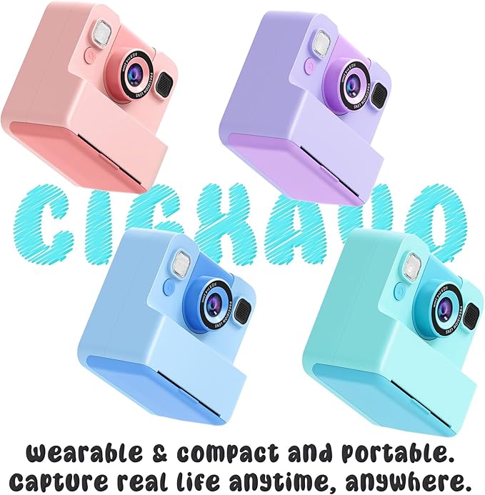 Kids Camera Instant Print :Flip-Up Camera Gift for Girls Ages 3-16 (for Christmas Or Birthday),1080P Hd Children Digital Video Instant Print Cameras with 3 Rolls Paper & 32Gb-Green