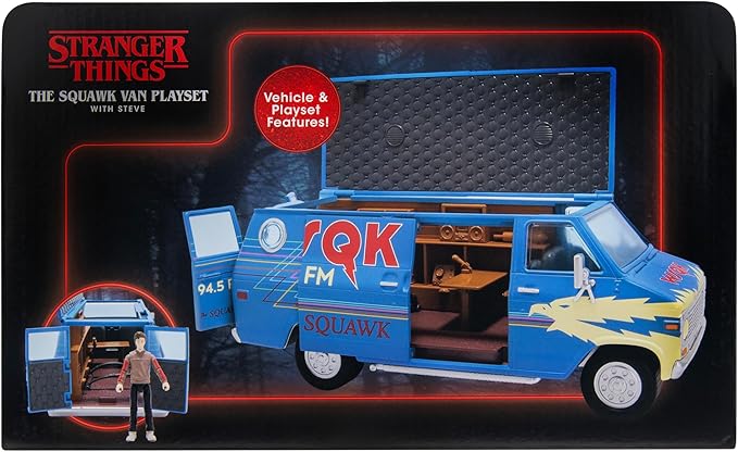 Jazwares Stranger Things WSQK Van Playset - 8-Inch Vehicle Plus 4-Inch Figure