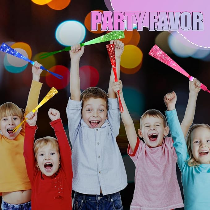 30PCS Fiber Optic Wand Glow Sticks, LED Light Up Wand, Glow in the Dark Party Supplies, Light Up Party Favors, Fiber Optic Lights, Glow Flashing Light Sticks for Neon Party Decorations, Chirstmas