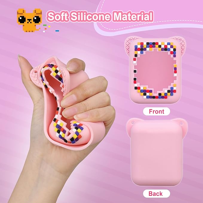 Canboc Silicone Case for Bitzee Orginal Interactive Toy Digital Pet, Protective Skin Cover for Bitzee Virtual Electronic Digital Pet, Pink (Case Only)