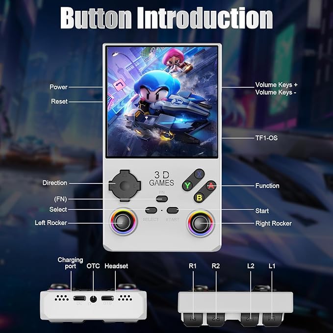 2026 V40MAX Upgraded Retro Handheld Game Console, Built in 40,000+Classic Games, 40+Simulators, Linux System, 4.0-inch 4K HD IPS Screen Video Player, 256GB, Portable Pocket Arcade Console(White)