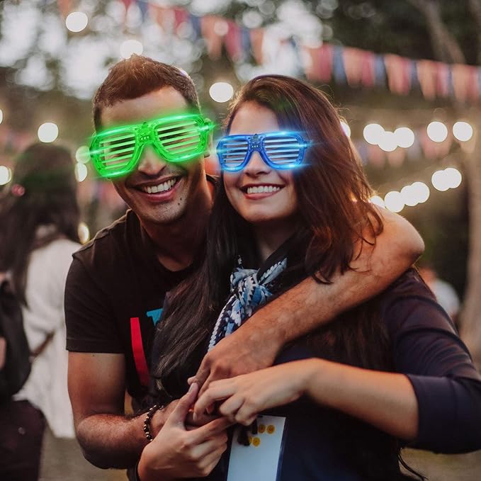 M.best 4 Pack LED Glasses 4 Colors Light Up Glasses Glow In The Dark Party Supplies Favor for Kids Adult Birthday,Raves,Halloween,Christmas, New Year