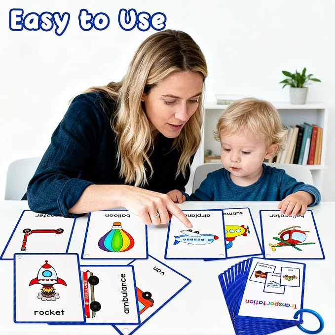 Learning Flashcards Transportation, 18 Different Transportations Educational Cards, Social Learning Card for Kids