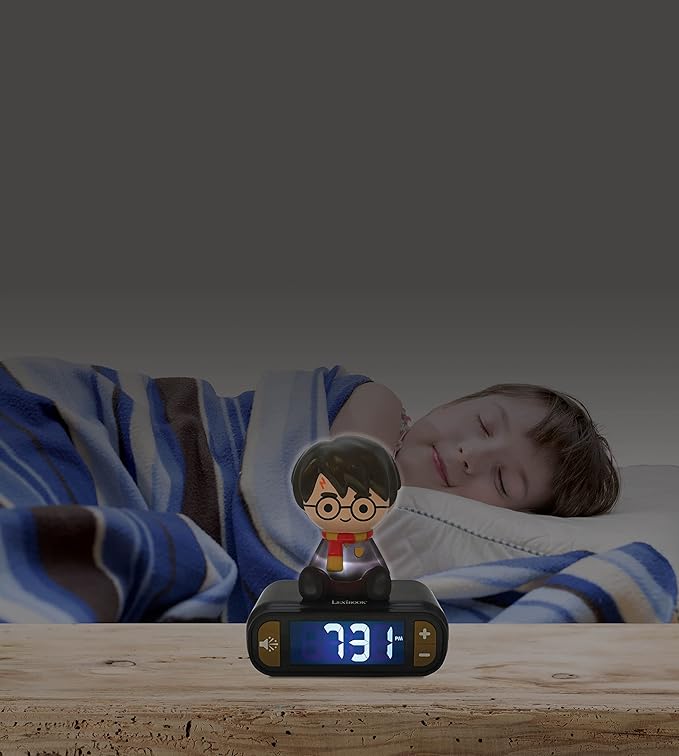 LEXiBOOK - Harry Potter Digital Alarm Clock for Kids with Night Light Snooze, Childrens Clock, Luminous Harry Potter, Black Colour - RL800HP