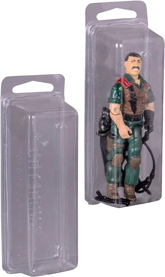 EVORETRO Clamshell Loose Action Figure Protective Case Compatible with 3.75 Inch Star Wars, Motu, Marvel, GI Joe Toy Figures - Retro Action Figure Storage Blister PET Plastic Display Case (50 Pack)