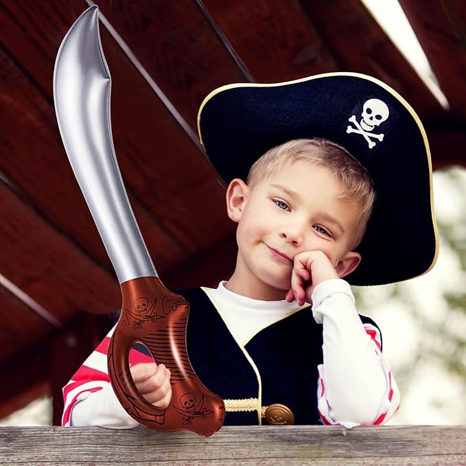 ZAUGONTW 12 Pcs Pirate Sword Pirate Party Toys Inflatable Swords, Inflated Knife for Birthday Party Supplies Halloween Cosplay Stage Props Summer Pool Swimming Parties Water Toy