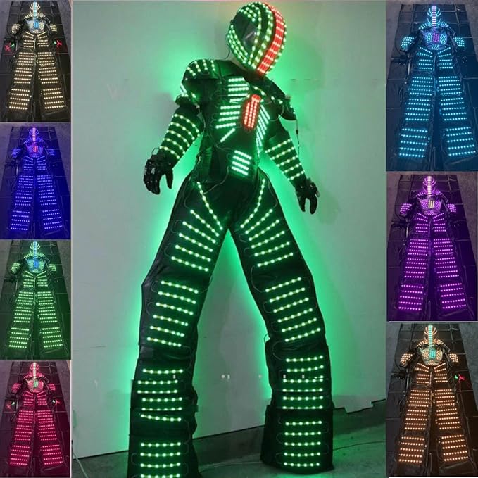 LED Robot Costume Suit Illuminated Party Dance RGB Luminous Armor Bar Light Show Dance LED Night Lights Clothing