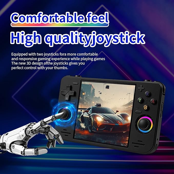 RF40H Retro Handheld Game Console, 4.0 Inch 720x720 IPS Screen, Built-in 18,000+ Classic Game, Portable Hand Held Open Source Linux System, 4000mAh Battery Retro Gaming Console (Black 64GB) (White)