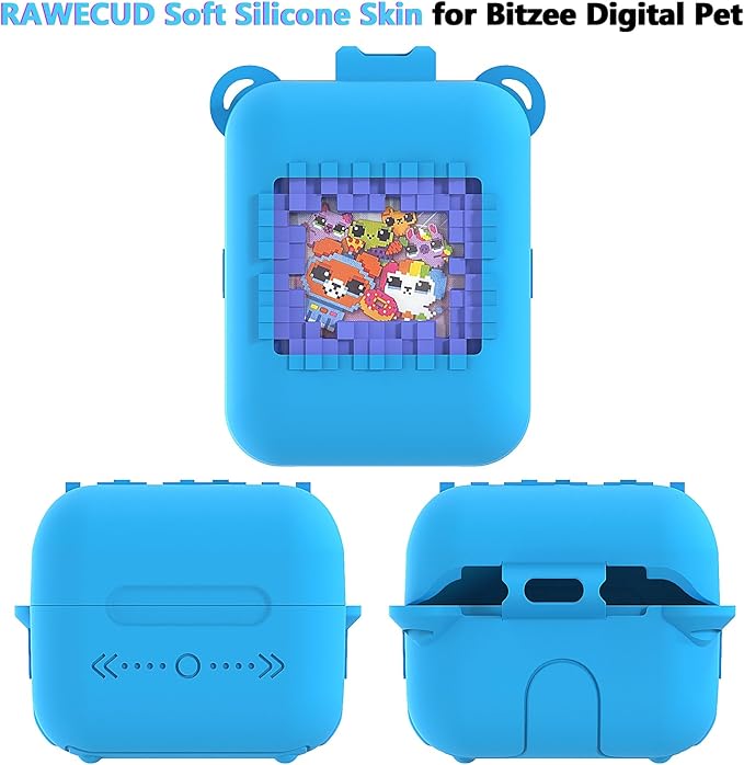 Silicone Case for Bitzee Original Interactive Toy Digital Pet with 15 Animals, Protective Skin Cover for Bitzee Original Virtual Electronic Digital Pet Accessories (Blue Case)