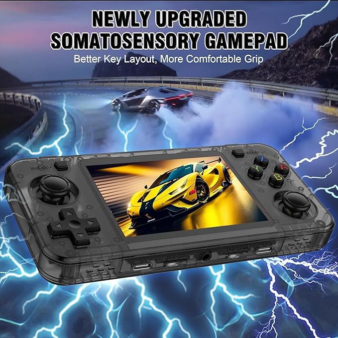 R36H Portable Handheld Video Game Console with 20,000 Plus Games Retro Video Games with Simulators for NES, GBA, MD, SFC, MAME, PSP, PS1, GB, NDS, N64 and CPS (black128gb)