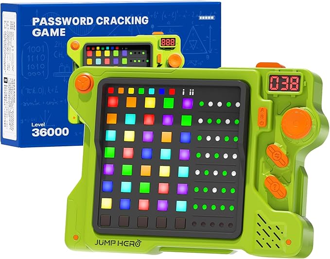 Super Decoder Game, 4-in-1 Code Breakers Puzzle Game, Handheld Games for Kids and Adults, Birthday Gift for Boys and Girls, Travel Games for Road Trip (Green)