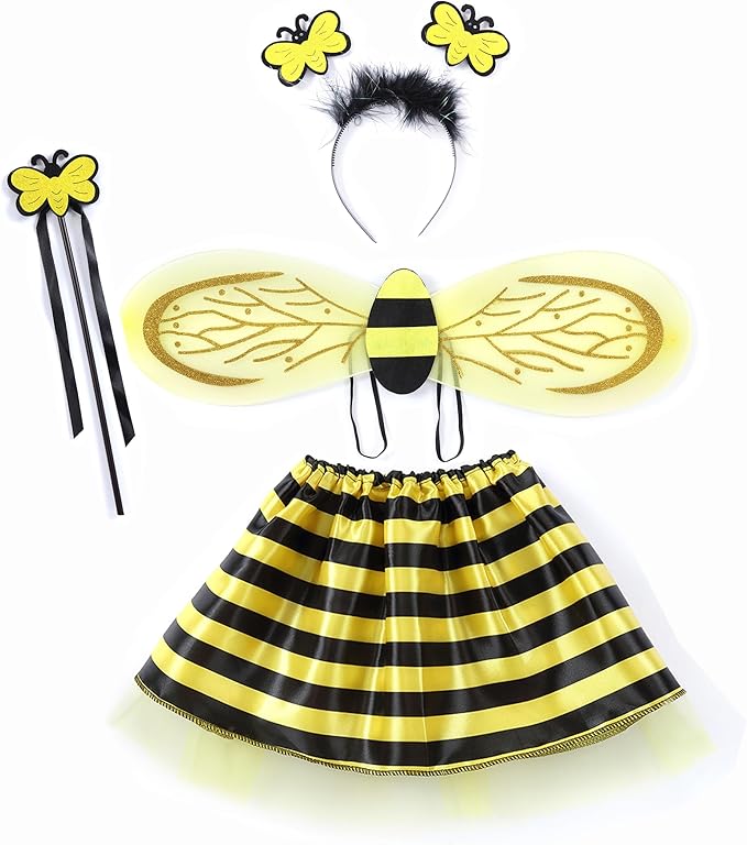 Seawhisper Princess Girls Dress Up Trunk Clothes for Kids Toddler Pretend Play Ladybug Bee Butterfly Costume Accessories