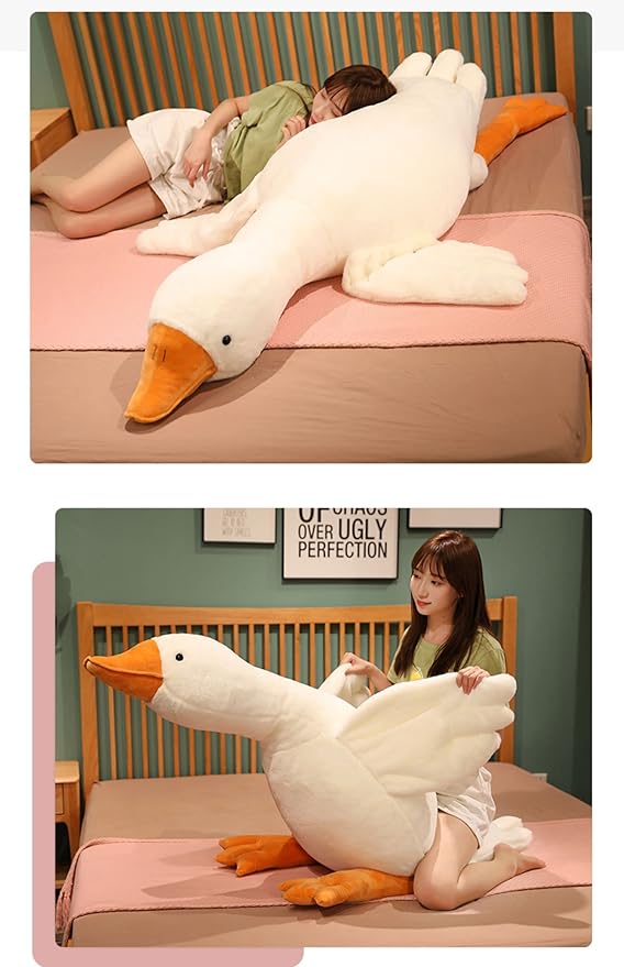 CottonStar Goose Stuffed Animal 75 Inch Plush Toy, 6 Foot Giant Duck Plush, Super Soft Huge Plushies Pillow Hugging, Gift for Kids and Friends, White