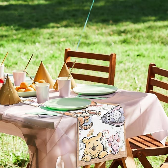 Winnie Baby Shower Decorations, The Pooh Birthday Party Decor, Winnie Tablecloth,Tablecloth Oh Baby Gender Reveal Birthday Party Supplies for Kids Boys Girls, Neutral Gender Reveal Decor