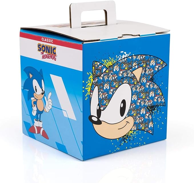 JUST FUNKY Sonic The Hedgehog Classic 90s Arcade Collector Looksee Mystery Surprise Box | 5 Themed Toy Collectibles | Lanyard, Pin, Wall Art & More