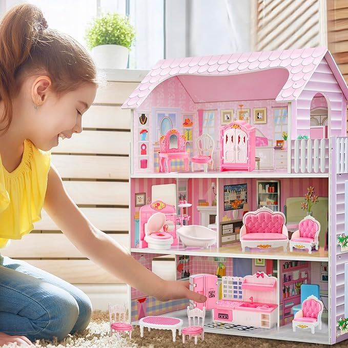 35 Pcs Dollhouse Furniture Accessories Set Mini House Furniture Small Dollhouse Miniature Furniture Play House Accessories 1:12 Tiny Kitchen Bedroom LivingRoom Bathroom Boy Girl Toddler3Y+ (A Set)