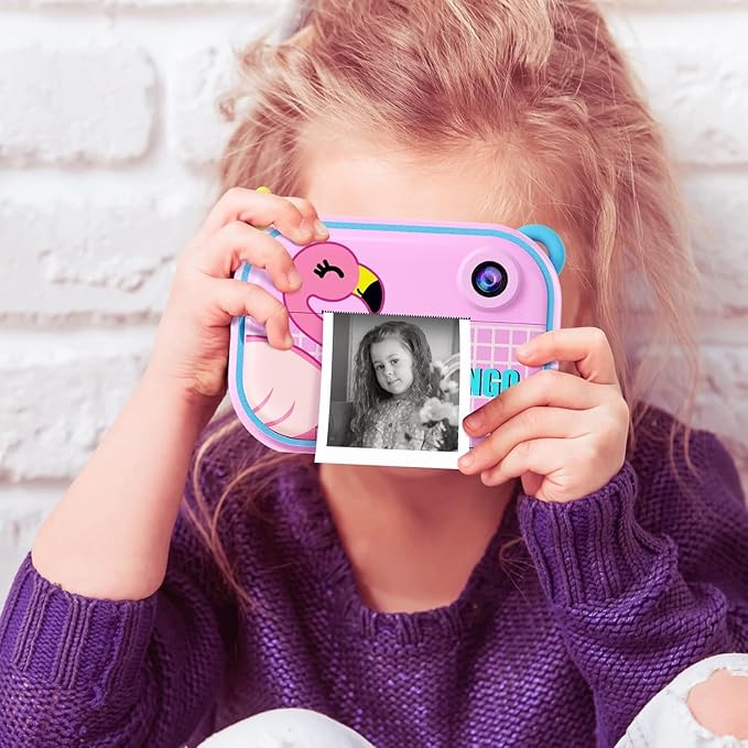 Instant Print Camera for Kids – 12MP 1080P Digital Camera with 2.4 Inch Screen,Includes 8GB SD Card, Perfect Christmas & Birthday Gift for Ages 3-12, Girls & Boys