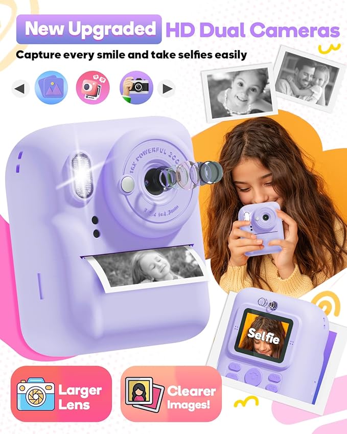 Kids Smart Phone 3.5" Touchscreen + Kids Camera Instant Print