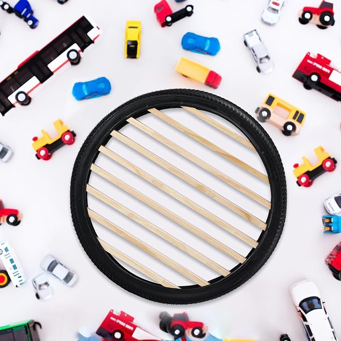Tire Toy Box Wall Car Display Shelf Model Car Display Case Stand for 1/64 Collectibles Cars,Collectibles,Toy Figurines(Diameter 23.6 Inches)