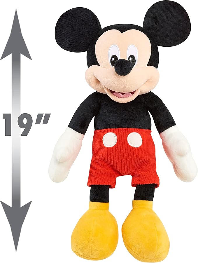 Disney Junior Mickey Mouse Large 19-inch Plush Stuffed Animal, Mickey Mouse, Pretend Play, Kids Toys for Ages 2 Up by Just Play