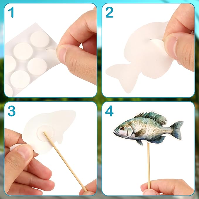 Hooqict 22Pcs Fishing Cake Decorations Set with Mini Bass Happy Birthday Cake Toppers & Fish Cupcake Toppers for Fisherman Gone Fishing Birthday Party Decorations Retirement Party Supplies Fathers Day