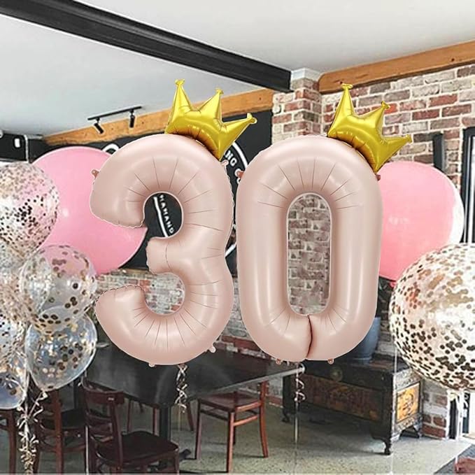 Giant Pale Pink 8 Number Crown Balloons 40 Inch Light Pink 8 Mylar Helium Large Crown Digital Balloon Baby Pink Birthday Numbers Balloons 8th Birthday Kids Theme Party Decoration Supplies
