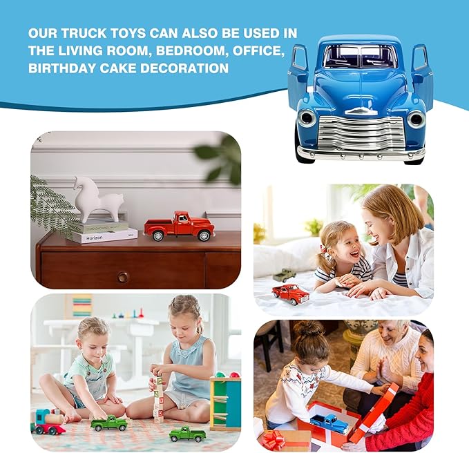 Little Blue Truck Toy for Toddlers 2 3 4 5 6 7 8 Year Old Boys Girls,1:32 Alloy Toddlers Car Toy Driveable,Car Door Can Open,Toy Trucks for Kids Easter Christmas Birthday Gifts