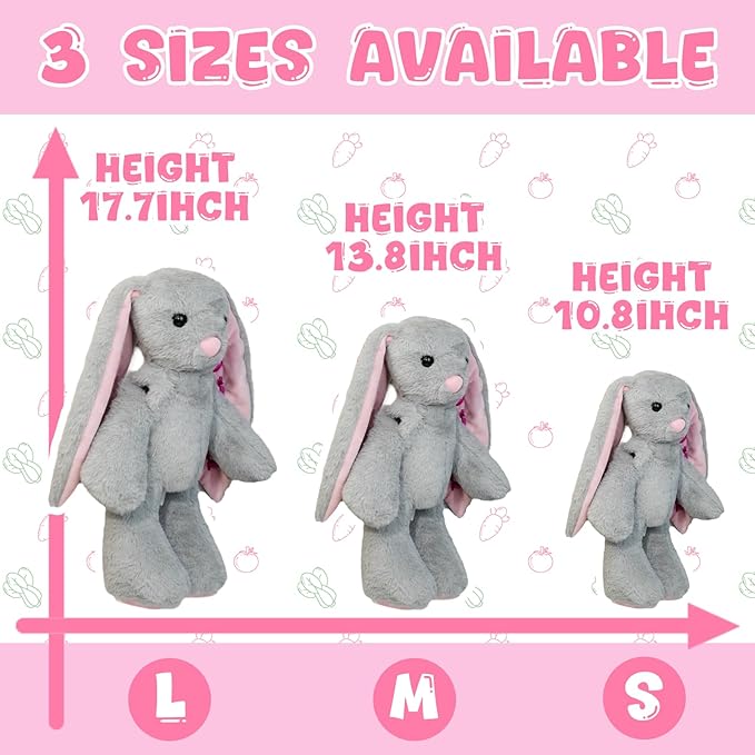 Personalized Bunny Stuffed Animals,Baby Easter Basket Stuffers,Custom Plush Bunny with Embroidered Child’s Name, Baby Girl Boy Gift, Handmade Children Easter First Birthday Plushie Gifts
