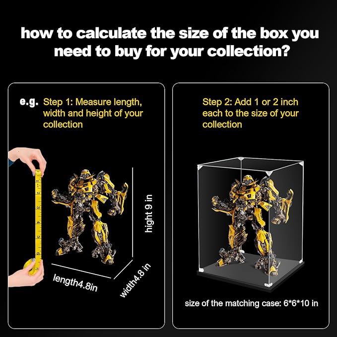 Acrylic Display Case for Collectibles Assemble Clear Acrylic Display Box for Lego Alternative Glass Case for Showcasing Figures Doll Toys Home Storage(8x8x8 inch, 20x20x20 cm)