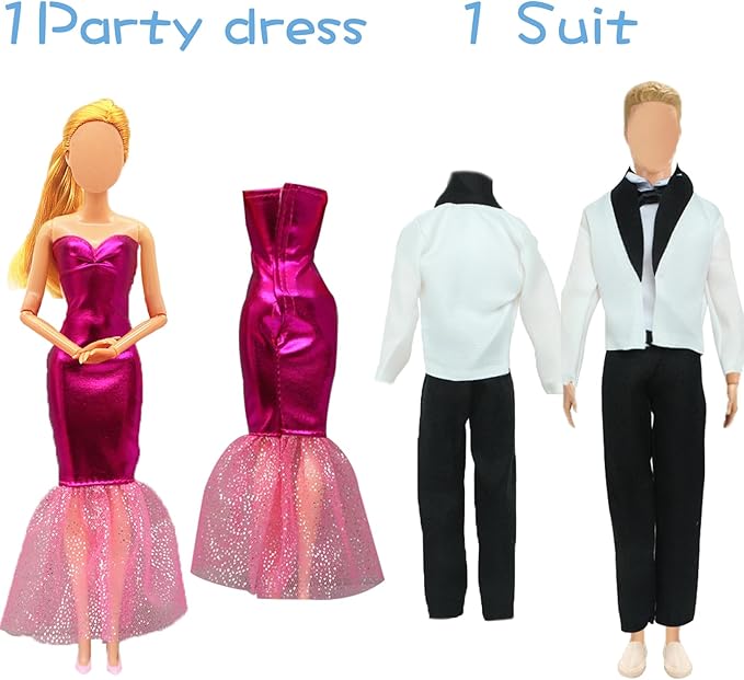 27 PCS Doll Clothes and Accessories for 11.5 Inch Girl Dolls and 12 Inch Boy Dolls Include 7 Boys Outfits 7 Girls Outfits 3 Pair of Boy Shoes 10 Pair of Girl Shoes Random Style