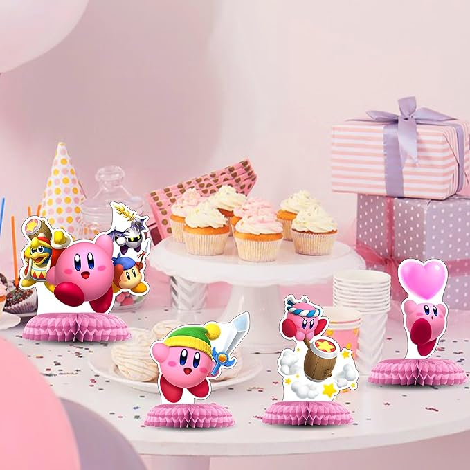 Cartoon Star Birthday Party Supplies, 7Pcs Game Theme Party Centerpieces Table Toppers, Photo Booth Props, Double Side Cake Toppers, for Girls Boys Fans Party Decorations